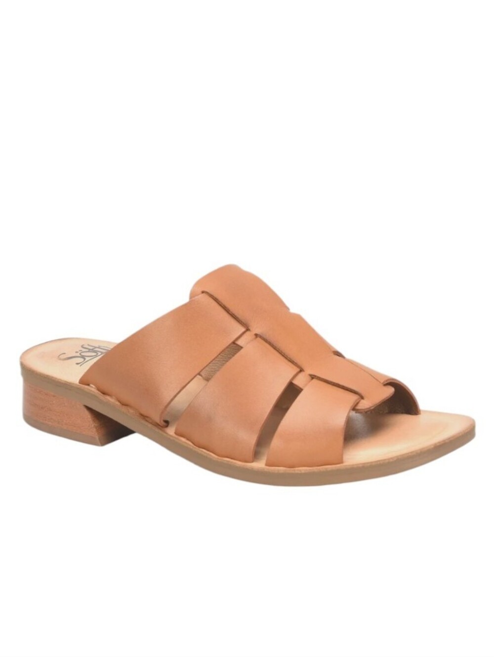 Sofft Amelda Tan Slip On Artisan Boho Open Toe Leather Comfort Size 6.5 Sandal